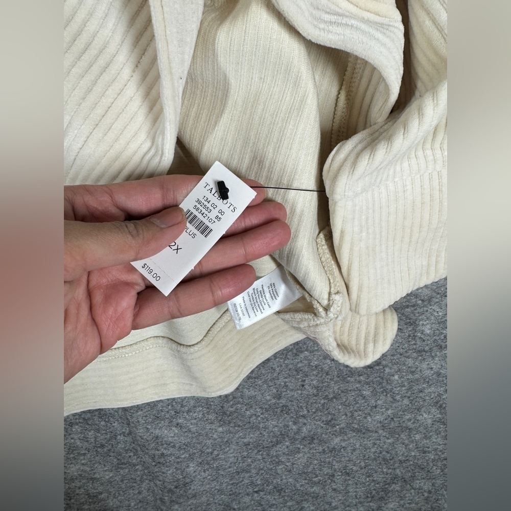 Talbots Cream Cozy Ribbed Knit Sweater - Picture 6 of 14